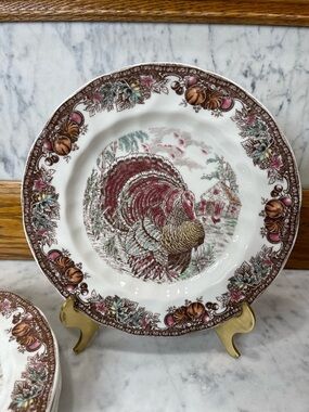 Johnson Brothers Autumn Monarch Turkey Plates Set Of 4